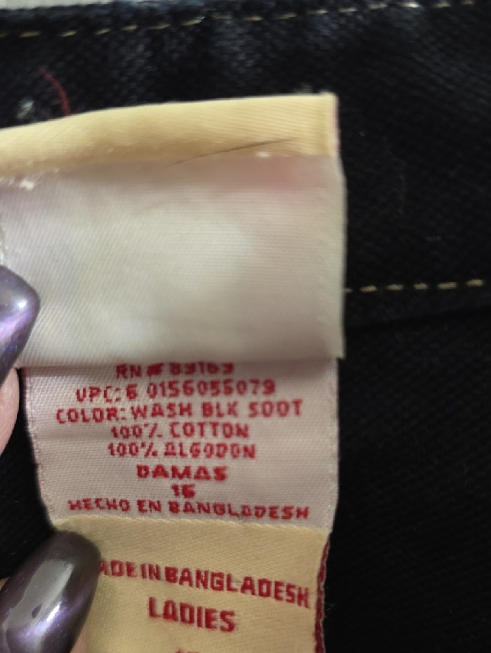 Vintage Faded Glory Black Jean Jacket with Contrast Stitching - Picture 4 of 8